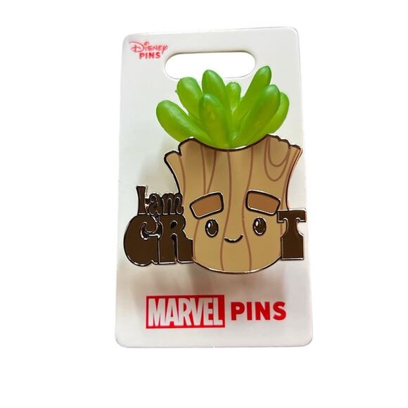 Disney Parks Succulent Planter Pins - Groot Chip Lamp Vase Apple 5 pin set - Picture 2 of 6